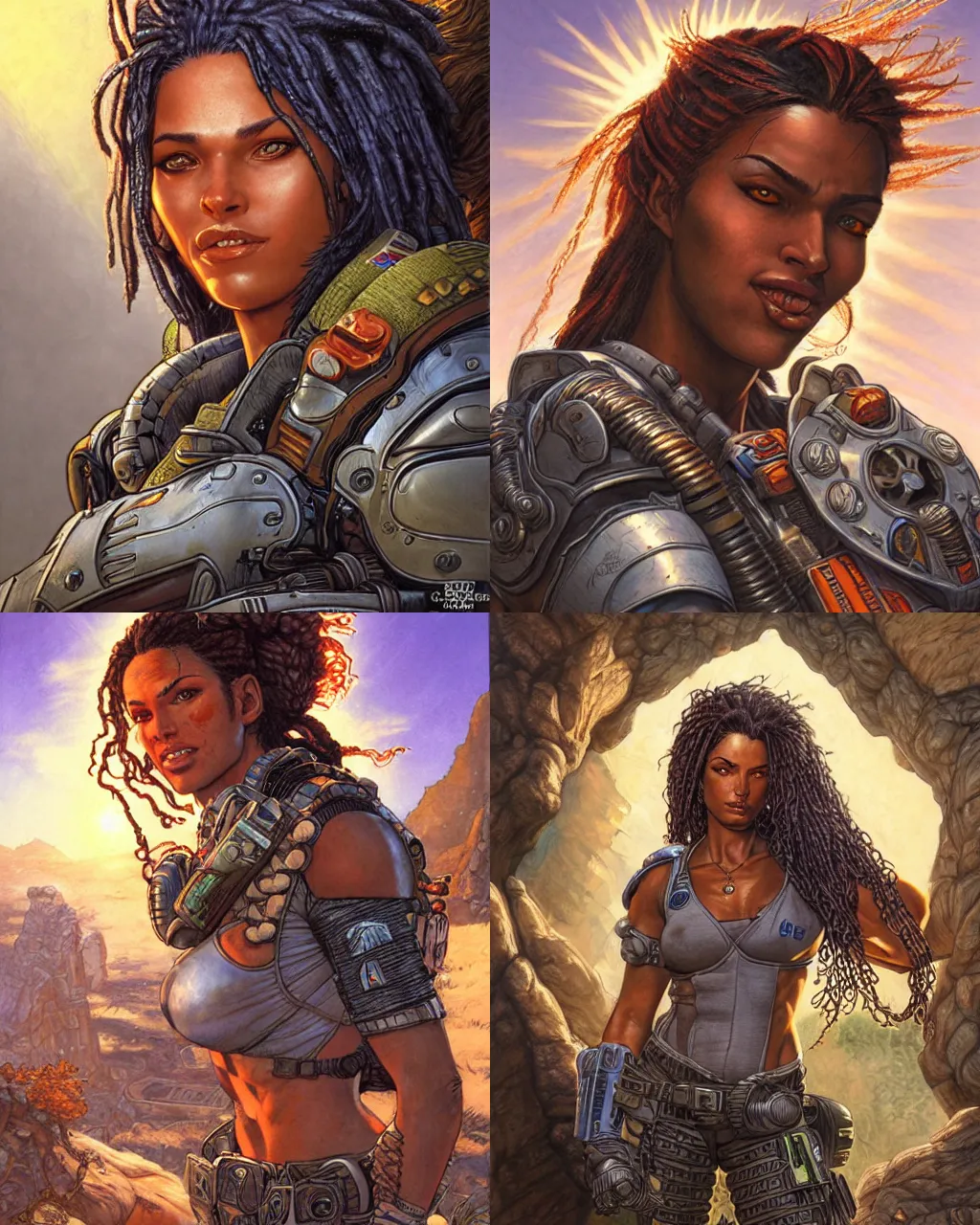 Prompt: portrait, loba andrade from apex legends, by greg staples and jeff easley, alluring, hyperrealistic, intricate, summer day, sunlight, soft lighting, detailed