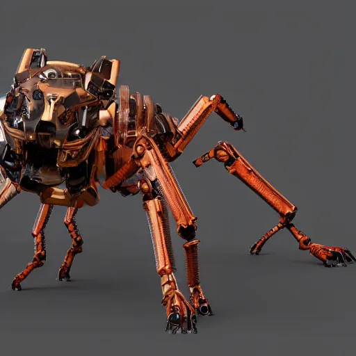 Image similar to hexapod beast, convex, kitbashing, robot, unreal engine, 4 k