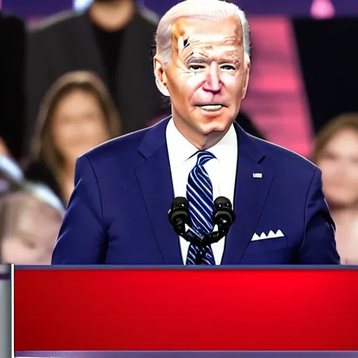 Image similar to 2020 Presidental Debates where Joe Biden wears a witch hat