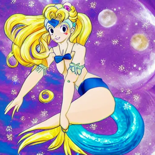 Image similar to sailor moon as a.mermaid