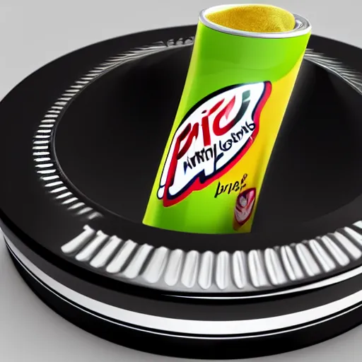 Image similar to the new futuristic Pringles logo, 3d render