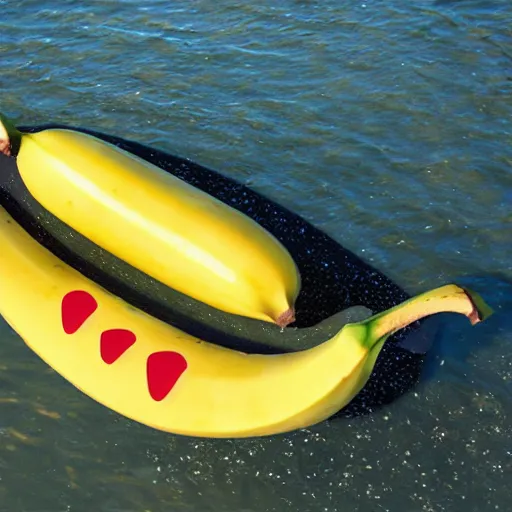 Image similar to friendly smiling banana in a boat