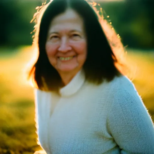 Image similar to beautiful hyperdetailed photograph of your mom, golden hour, soft focus, medium shot, 8 k, portra 4 0 0