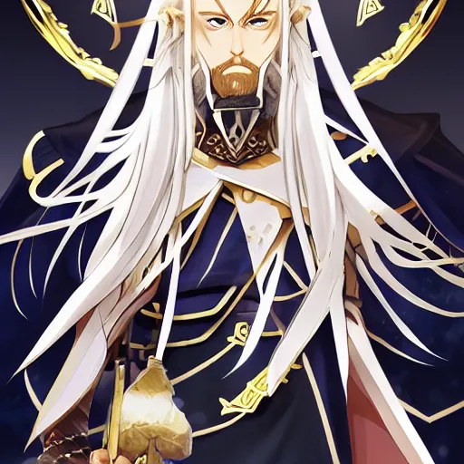 Image similar to portrait of odin allfather, anime fantasy illustration by tomoyuki yamasaki, kyoto studio, madhouse, ufotable, trending on artstation