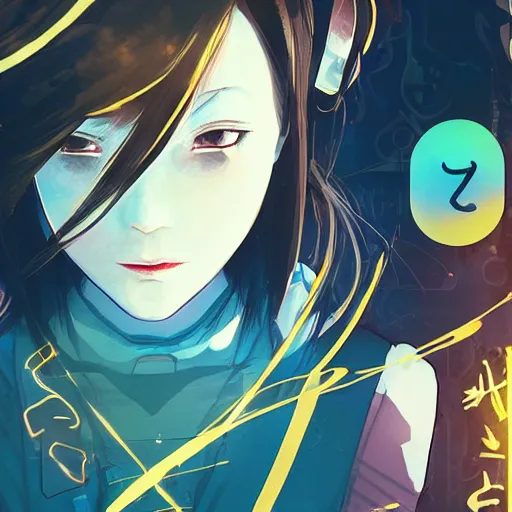 Image similar to Frequency indie album cover, luxury advertisement, yellow filter. Clean and detailed post-cyberpunk sci-fi close-up schoolgirl in asian city in style of cytus and deemo, blue flame, relaxing, calm and mysterious vibes, by Tsutomu Nihei, by Yoshitoshi ABe, by Ilya Kuvshinov, by Greg Tocchini, nier:automata, set in half-life 2, Matrix, GITS, Blade Runner, Neotokyo Source, Syndicate(2012), dynamic composition, beautiful with eerie vibes, very inspirational, very stylish, with gradients, surrealistic, dystopia, postapocalyptic vibes, depth of field, mist, rich cinematic atmosphere, perfect digital art, mystical journey in strange world, beautiful dramatic dark moody tones and studio lighting, shadows, bastion game, arthouse