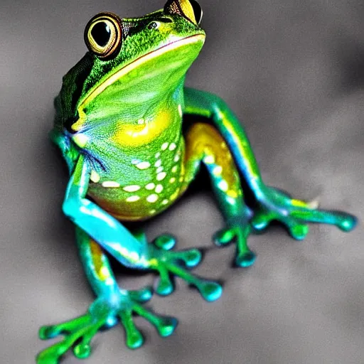 Image similar to Frog Lady photograph sharp focus colorful realistic