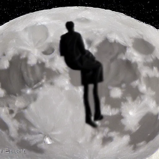 Prompt: a man under the moon by justin estcourt