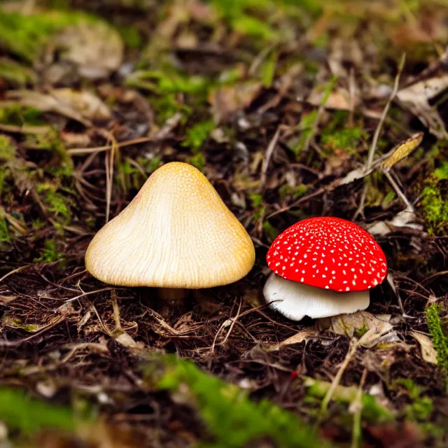 Image similar to amanita bisporigera mushroom, autumn, nature photography, canon, sony, nikon, olympus, 4 k, hd