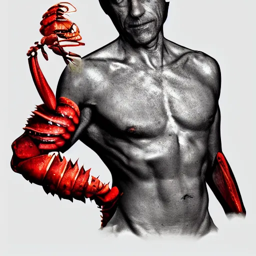 Image similar to Jordan Peterson with the body of a lobster, artstation