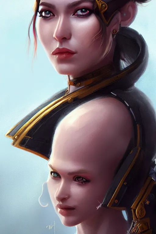Image similar to empire lady, portrait, detailed art, artstation