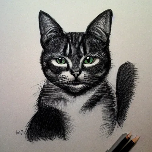 Prompt: drawing of a cat created by walt disney high details, trending on Artstation