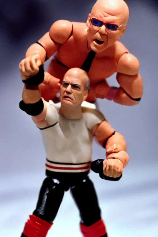 Image similar to rupert murdoch as a 1 9 8 0 s wrestling action figure