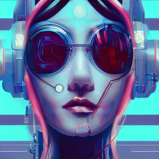 Image similar to a digital painting of a woman with her eyes closed, cyberpunk art by james jean, cgsociety, retrofuturism, anime aesthetic, chromatic, iridescent