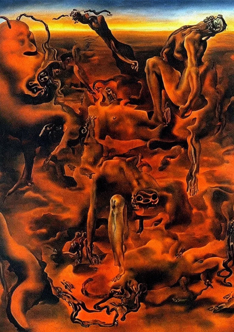 Prompt: Hell by Dali. Masterpiece.