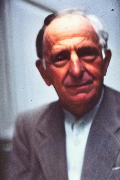 Image similar to portrait of frank malina, photograph, kodachrome