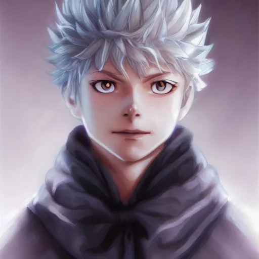 Image similar to killua zoldyck portrait, made by stanley artgerm lau, wlop, rossdraws, james jean, andrei riabovitchev, marc simonetti, yoshitaka amano, artstation, cgsociety