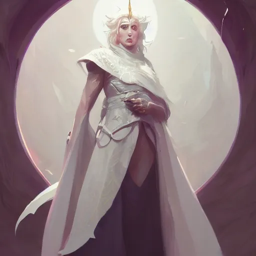 Image similar to a beautiful portrait of a beautiful white sorceress, game of thrones concept art by pete mohrbacher and guweiz and ilya kuvshinov, digital art, highly detailed, intricate, sharp focus, trending on artstation hq, deviantart, unreal engine 5, 4 k uhd image