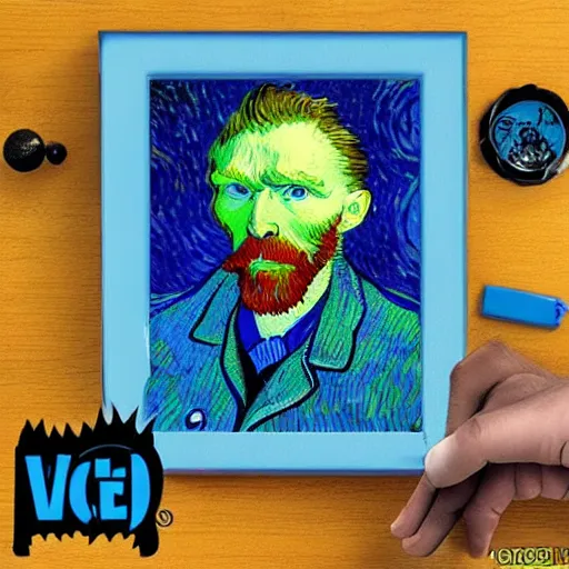 Image similar to vincent van gogh, stop motion vinyl action figure, plastic, toy, butcher billy style