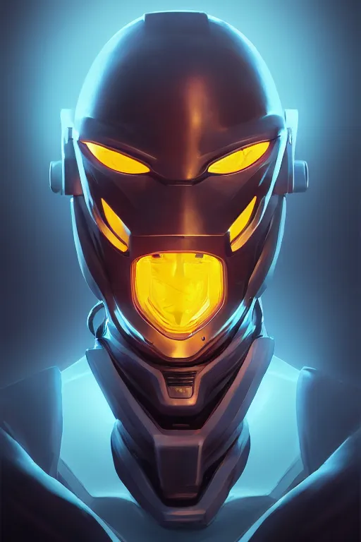 Image similar to epic mask helmet robot ninja portrait stylized as fornite style game design fanart by concept artist gervasio canda, behance hd by jesper ejsing, by rhads, makoto shinkai and lois van baarle, ilya kuvshinov, rossdraws global illumination radiating a glowing aura global illumination ray tracing hdr render in unreal engine 5