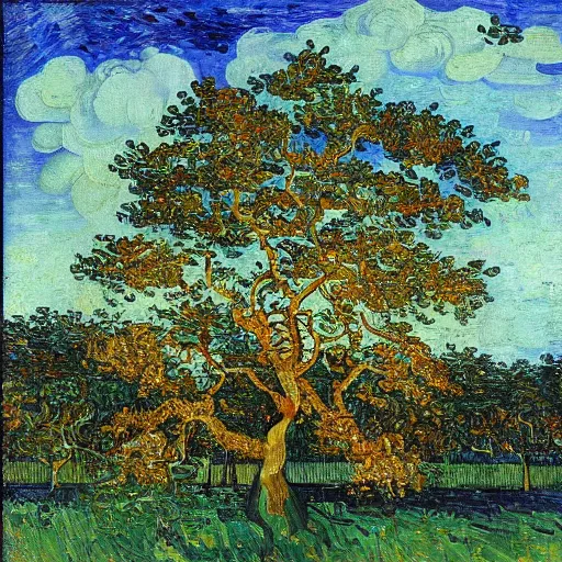 Image similar to mango tree painted by van goch