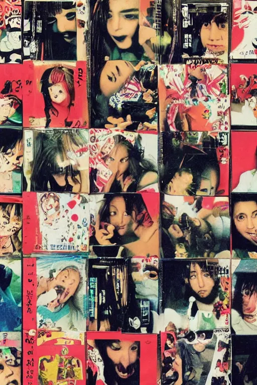 Image similar to harmony korine japanese vhs cover art, detailed facial expressions