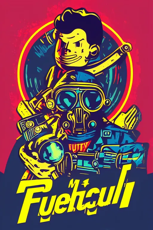 Image similar to fallout 7 6 retro futurist illustration art by butcher billy, sticker, colorful, illustration, highly detailed, simple, smooth and clean vector curves, no jagged lines, vector art, smooth andy warhol style