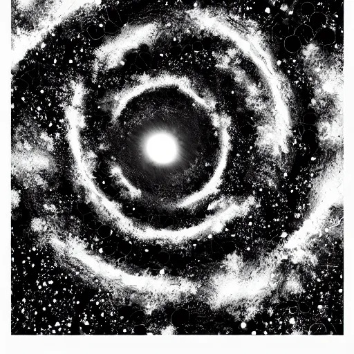 Image similar to black and white illustration spiral galaxy vector