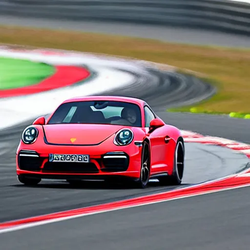 Prompt: porsche on track blurring speed lines highly realistic photograph in style of Desmond louw