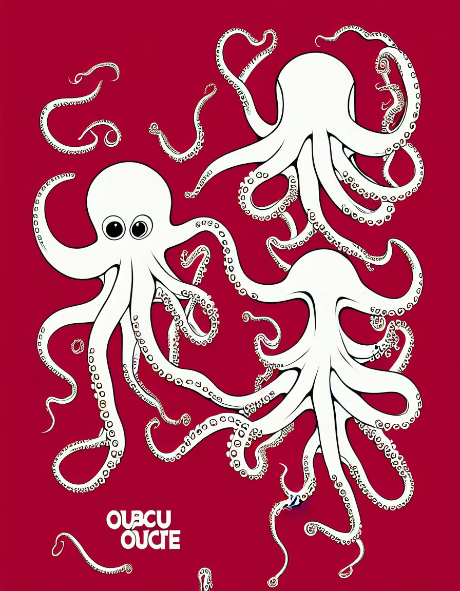 Image similar to cyborg octopus, symmetrical, vector art, 8k, trending on artstation, typographic concert poster