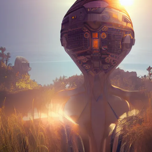 Image similar to solarpunk human, cgsociety, ArtStation, unreal engine 5