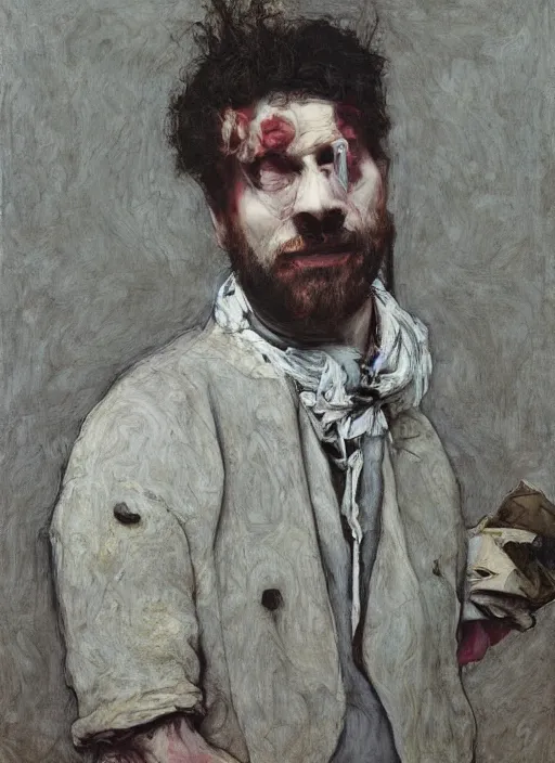 Prompt: sam harris by jeremy lipking egon schiele gottfried helnwein