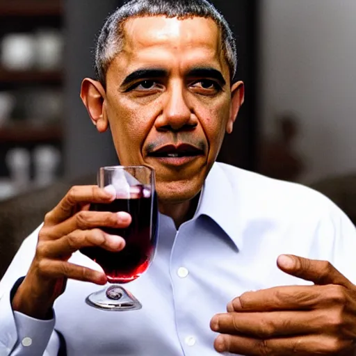 Image similar to barack obama chugging wine and smoking cigarettes