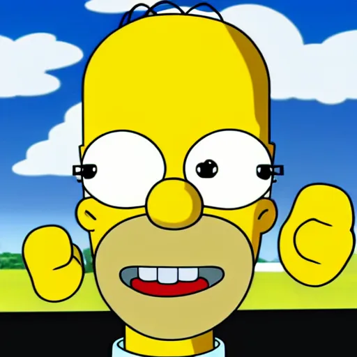 Prompt: 3 d cg rigged t pose homer simpson character facing camera