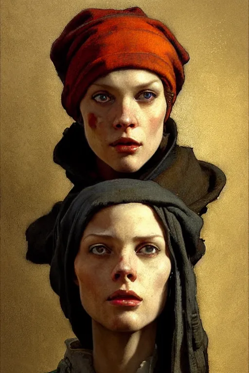 Image similar to full character portrait half - life 2 team fortress 2 video game character art not the girl with the pearl earring character design, painting by gaston bussiere, katsuya terada, nc wyeth, greg rutkowski, craig mullins, vermeer, frank frazetta, mucha, tom of finland, trending on artstation, jeffery catherine jones