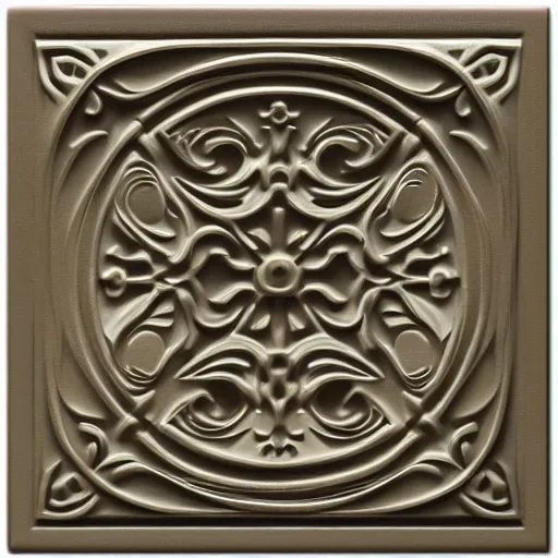 Image similar to Art nouveau ceiling tile, minimal, embossed