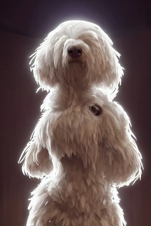 Prompt: a white cockapoo in a nightclub, anatomy, bathed in light, highly detailed, photorealistic, artstation, smooth, sharp focus, illustration, unreal engine 5, 8 k, art by artgerm and greg rutkowski and edgar maxence