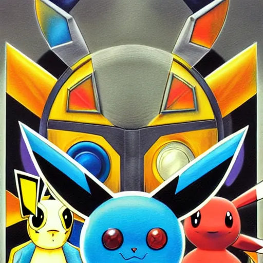 Image similar to bauhaus pokemon airbrushed hip hop album cover art, conceptual mystery pokemon, intricate detailed painting, illustration sharp detail, manga 1 9 9 0