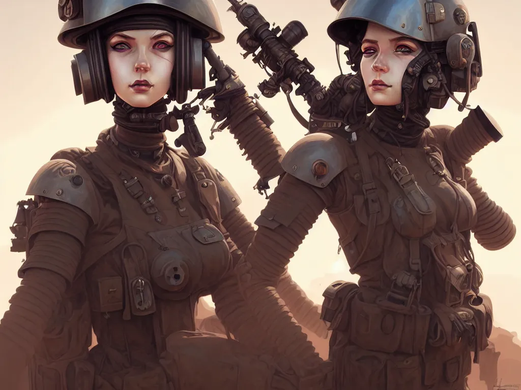 Image similar to portrait of dieselpunk blackpink lisa soldier girl, helmet, stormy sand desert, armored, highly detailed, digital painting, face detail, sharp focus, art, illustrations by loish and ayanamikodon and irakli nadar and rossdraws and wlop