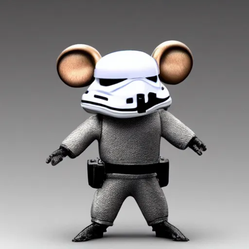 Prompt: a mouse stormtrooper