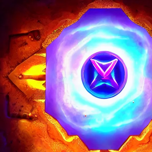 Image similar to purple magic mana symbol, epic legends game icon stylized digital illustration radiating a glowing aura global illumination ray tracing hdr fanart arstation by ian pesty and katarzyna bek - chmiel