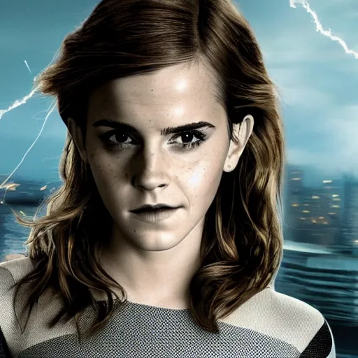 Image similar to emma watson as spiderman, full body shot, highly - detailed, sharp focus, award - winning