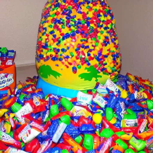 Prompt: island made of candy