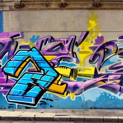 Prompt: « a graffiti painted on a bank in barcelona »