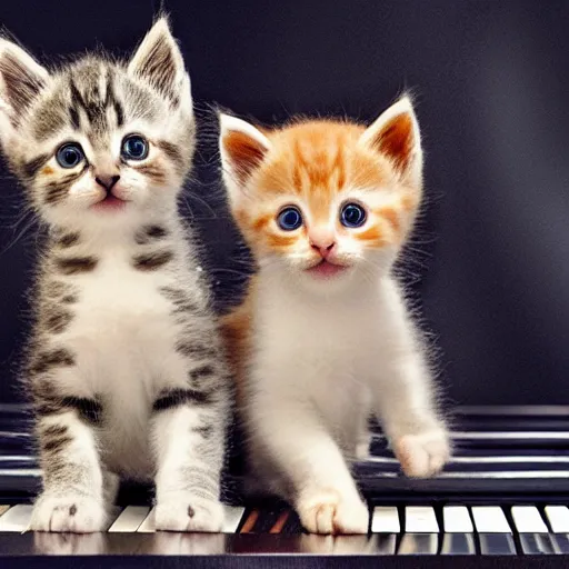 Prompt: an amazing award winning photo of kittens playing piano, very detailed and sharp, 4k hdr, masterpiece