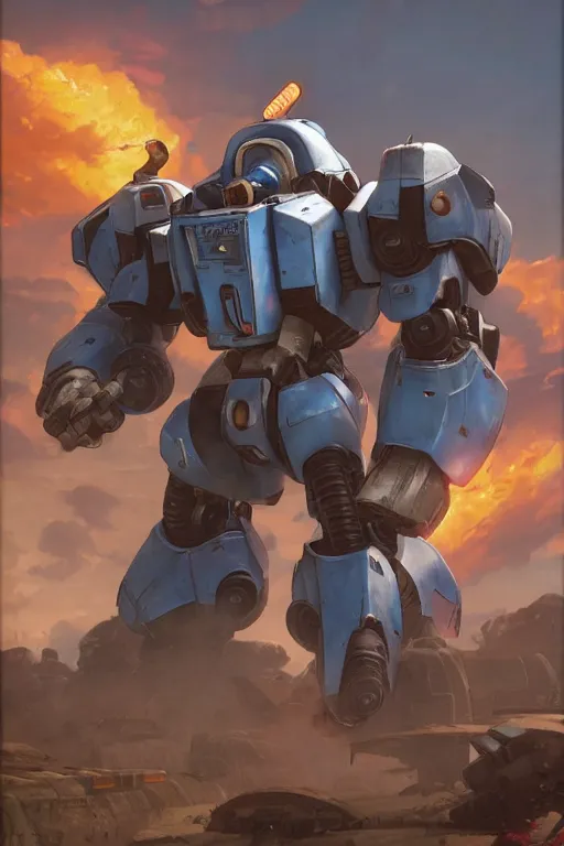 Image similar to mechwarrior 5 : mercenaries mech megaman transformer robot boss tank engine game octane render, 4 k, hd 2 0 2 2 3 d cgi rtx hdr style chrome reflexion glow fanart jesper ejsing, by rhads, makoto shinkai borderlands and by feng zhu rossdraws artstation by digital cinematic pixar and disney unreal zbrush central hardmesh