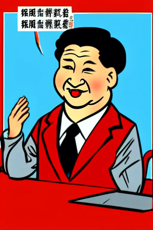 Image similar to xi jinping, in the style of dan decarlo, as drawn by dan decarlo for archie comics,