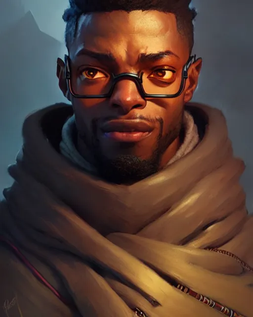 Image similar to baptiste from overwatch, character portrait, portrait, close up, concept art, intricate details, highly detailed by greg rutkowski, michael whelan and gustave dore