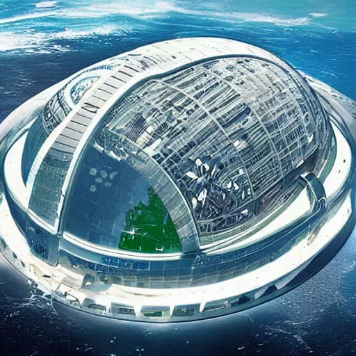 Image similar to the 2078 Superbowl being played in a domed city at the bottom of the ocean