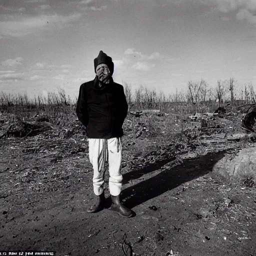 Image similar to the last photo of a survived ukrainian after the start of a nuclear war