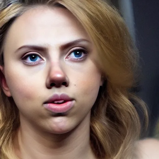 Prompt: hamster hybrid with the face of scarlett johansson, hd